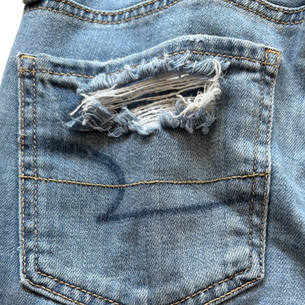 American Eagle Womens Distressed Skinny Jeans Blue Button Fly‎ Ripped Size 0 - Picture 9 of 12